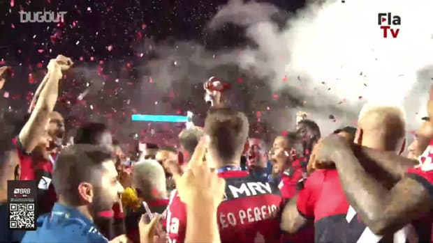 Flamengo celebrate with Brasileirão  trophy